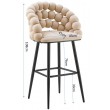 Hoker tapicerowany Bubble Black beżowy