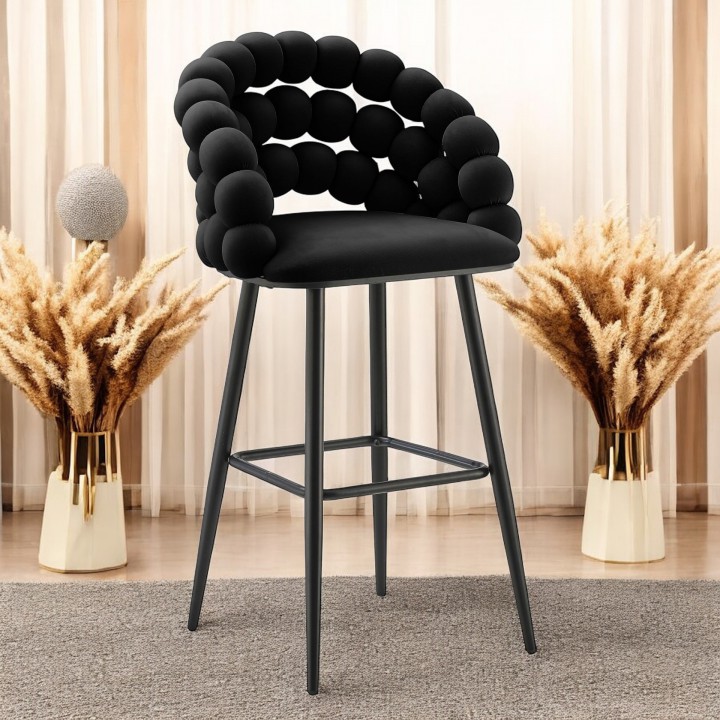 Hoker tapicerowany Bubble Black czarny