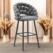 Hoker tapicerowany Bubble Black szary