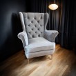 Fotel uszak glamour głęboko pikowany