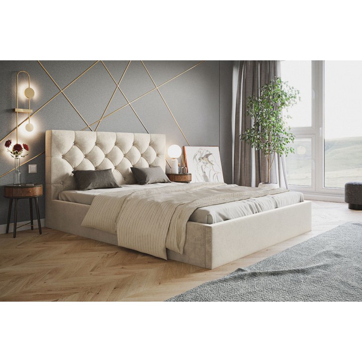 Łóżko tapicerowane z pojemnikiem Glamour SLIM 180x200