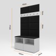 Garderoba do przedpokoju z szafą i panelami tapicerowanymi Lena 3 dąb artisan T-01 jasnobeżowa