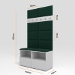Garderoba do przedpokoju z szafą i panelami tapicerowanymi Lena 3 dąb artisan T-15 szara