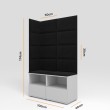 Garderoba do przedpokoju z szafą i panelami tapicerowanymi Lena 5 dąb artisan T-15 szara