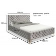 Łóżko tapicerowane z pojemnikiem w stylu glamour Nemo 120x200