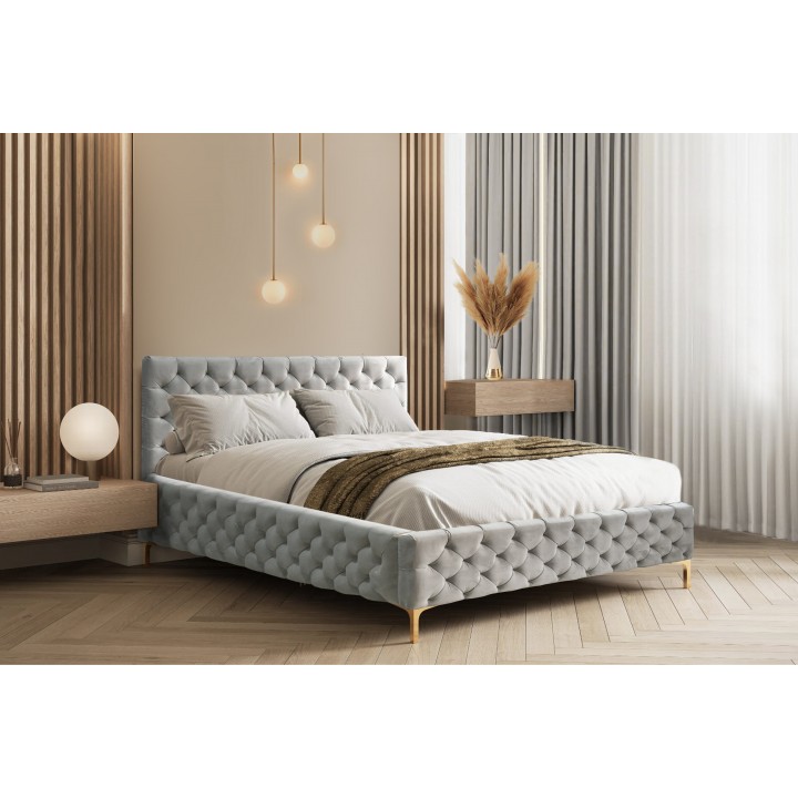 Łóżko tapicerowane z pojemnikiem w stylu glamour Nemo 200x200