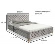 Łóżko tapicerowane z pojemnikiem w stylu glamour Nemo 200x200