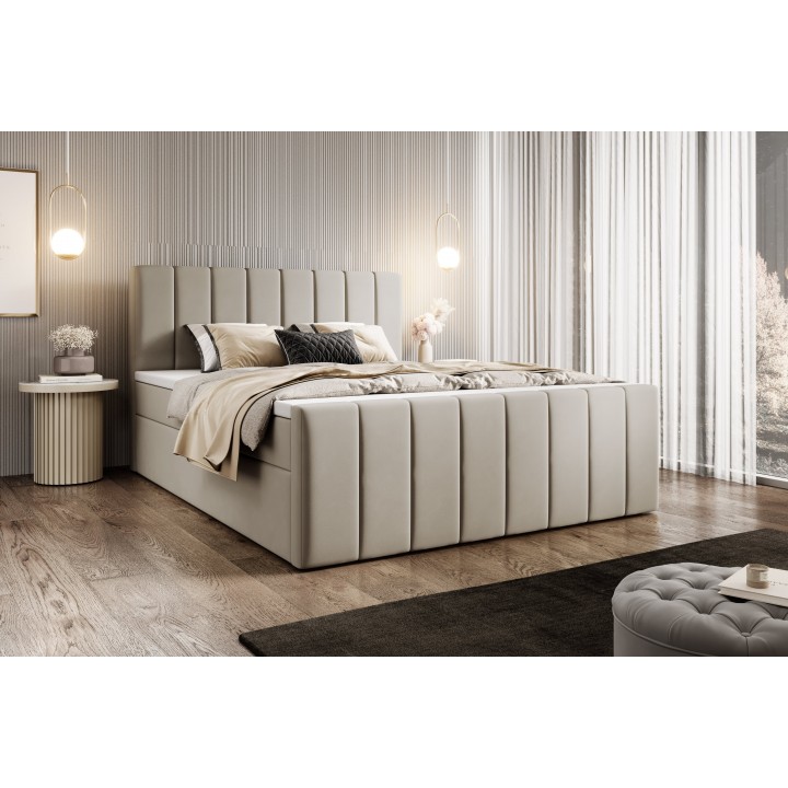 Łóżko kontynentalne z pojemnikiem Bursa 160x200 M2201 beżowe