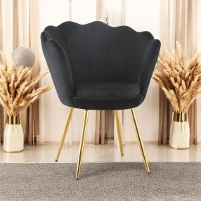 Fotel muszelka Shell czarny