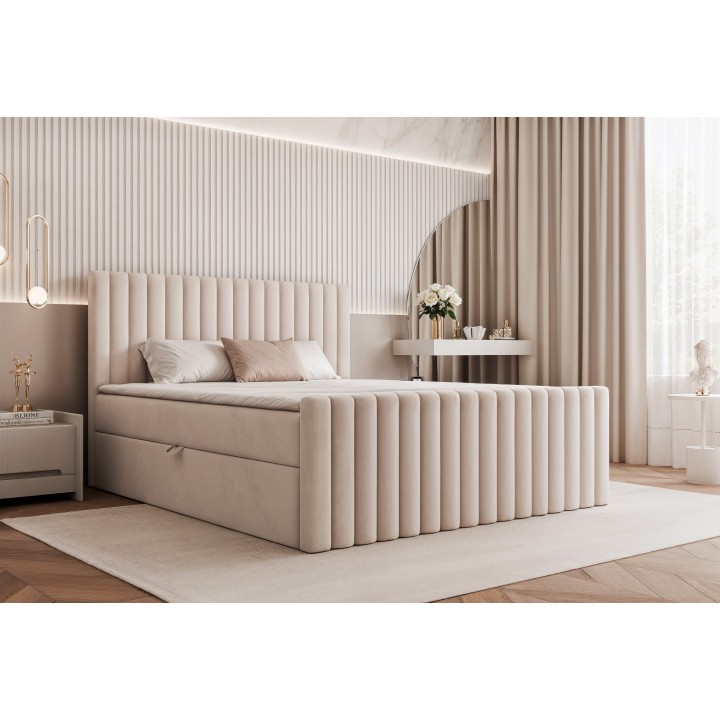 Łóżko kontynentalne z pojemnikiem Parma 180x200 202.03 beżowe