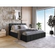 Łóżko tapicerowane z pojemnikiem Paros slim 140x200 R31 czarne