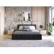 Łóżko tapicerowane z pojemnikiem Paros slim 160x200 R31 czarne