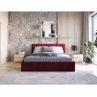 Łóżko tapicerowane z pojemnikiem Paros slim 140x200 R16 bordowe