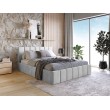 Łóżko tapicerowane z pojemnikiem Paros slim 140x200 R27 szare