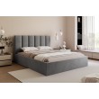 Łóżko tapicerowane z pojemnikiem Paros slim 2 200x200 V18 ciemnoszare