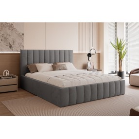 Łóżko tapicerowane z pojemnikiem Paros slim 4 120x200 V18 ciemnoszare