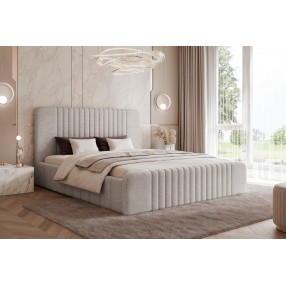 Łóżko tapicerowane z pojemnikiem Paros slim 7 180x200 Cremona 81 szare
