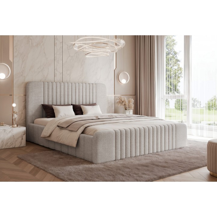 Łóżko tapicerowane z pojemnikiem Paros slim 7 180x200 Cremona 81 szare