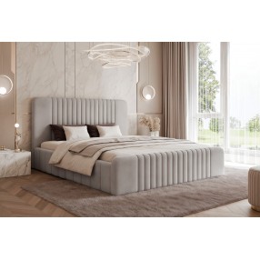 Łóżko tapicerowane z pojemnikiem Paros slim 7 180x200 202.018 jasnoszare