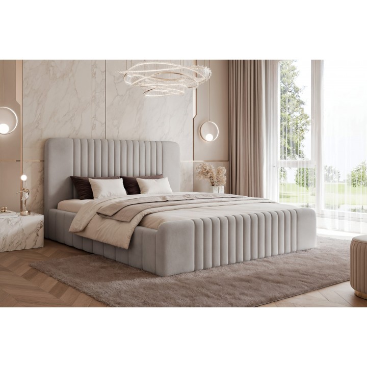 Łóżko tapicerowane z pojemnikiem Paros slim 7 180x200 202.018 jasnoszare