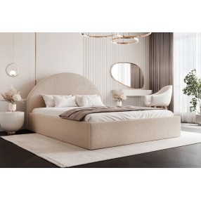 Łóżko tapicerowane z pojemnikiem Paros slim 8 200x200 boucle beżowe