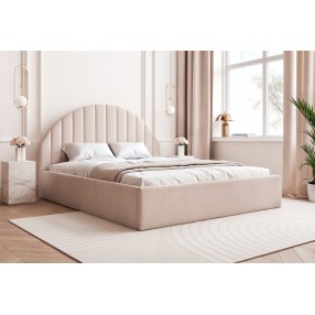 Łóżko tapicerowane z pojemnikiem Paros slim 9 200x200 202.02 beżowe