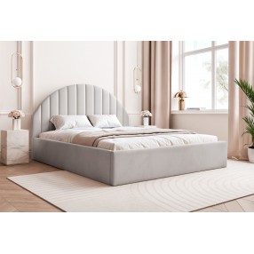 Łóżko tapicerowane z pojemnikiem Paros slim 9 200x200 202.18 jasnoszare