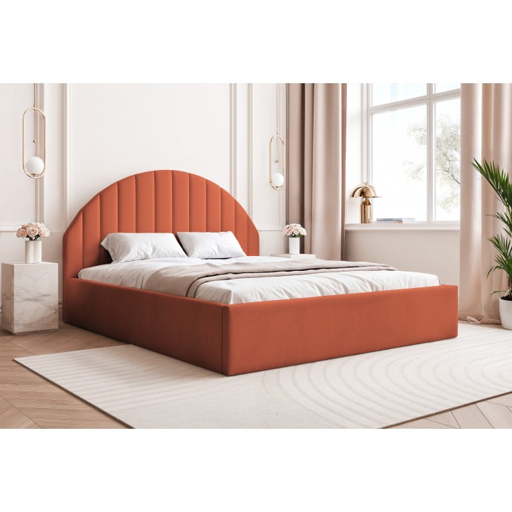 Łóżko tapicerowane z pojemnikiem Paros slim 9 160x200 202.42 rude