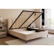 Łóżko tapicerowane z pojemnikiem Paros slim 2 200x200 A03 beżowe wysokie nogi