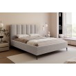 Łóżko tapicerowane z pojemnikiem Paros slim 2 200x200 A05 szare wysokie nogi