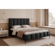 Łóżko tapicerowane z pojemnikiem Paros slim 5 120x200 V20 czarne wysokie nogi