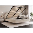 Łóżko tapicerowane z pojemnikiem Paros slim 8 180x200 boucle beżowe wysokie nogi