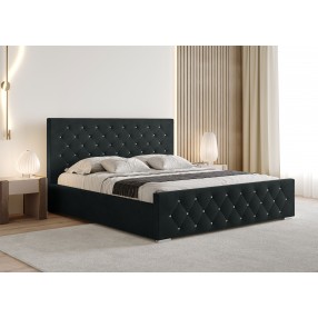 Łóżko tapicerowane z pojemnikiem Etoli 160x200 R31 czarny