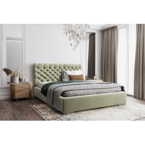 Łóżko tapicerowane z pojemnikiem Flores 140x200 MV2243 khaki