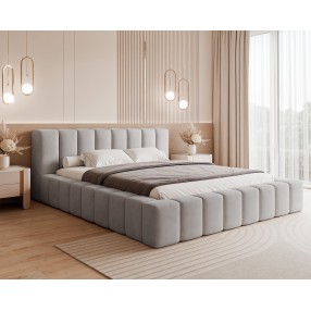Łóżko tapicerowane z pojemnikiem Makira 120x200 R27 szare