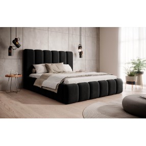 Łóżko tapicerowane z pojemnikiem Molly 160x200 R31 czarne
