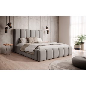 Łóżko tapicerowane z pojemnikiem Molly 180x200 R27 szare