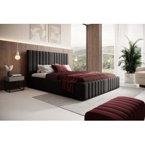 Łóżko tapicerowane z pojemnikiem Olivia 160x200 R31 czarne