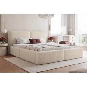 Łóżko tapicerowane z pojemnikiem Otto 200x200 boucle beżowe