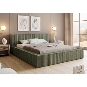 Łóżko tapicerowane z pojemnikiem Tufalo 160x200 Tilia 37 khaki