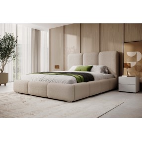 Łóżko tapicerowane z pojemnikiem Vergris 180x200 A04 beżowe