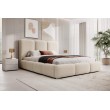 Łóżko tapicerowane z pojemnikiem Vergris 160x200 boucle beżowe