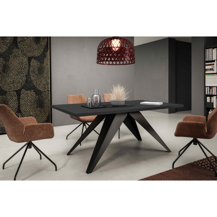 Prostokątny stół rozkładany Vento 140 czarny molet