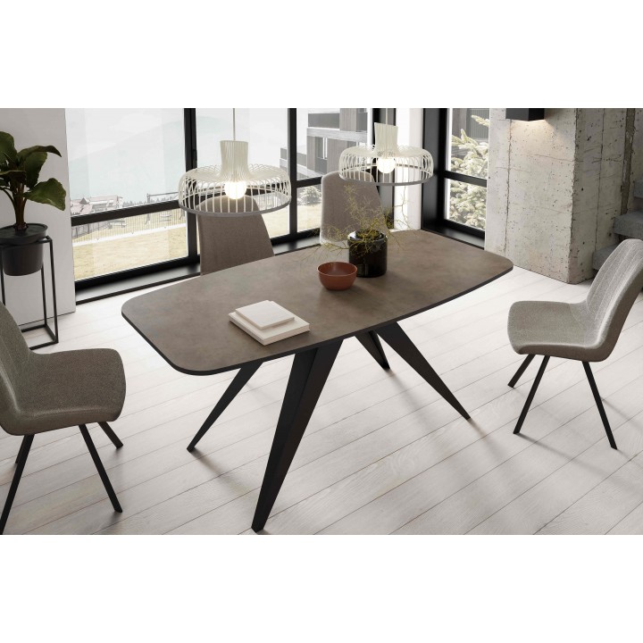 Prostokątny stół rozkładany Ferro 180 Egger dark grey chicago concrete abs