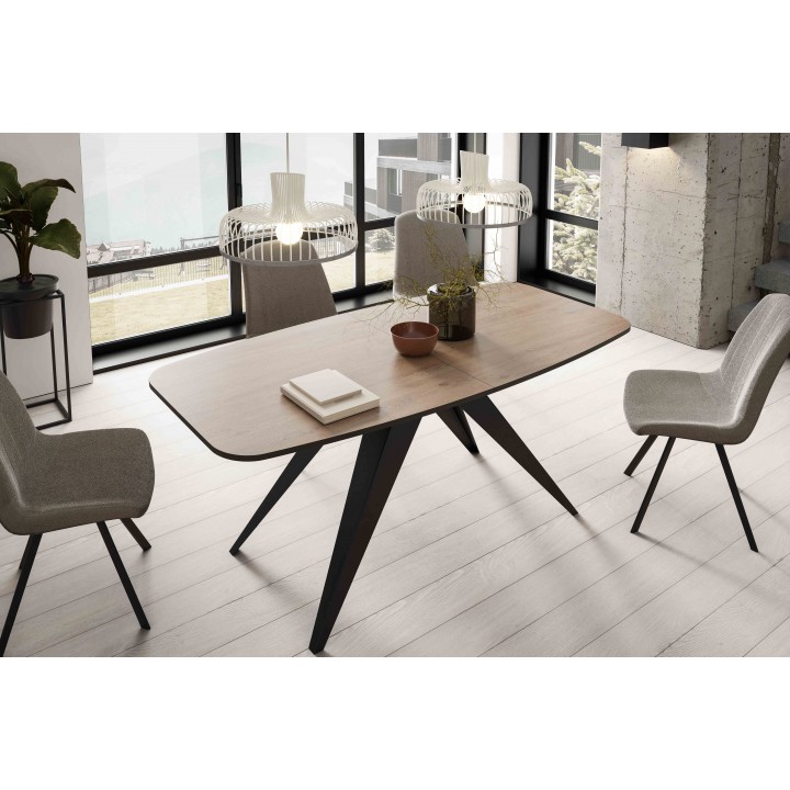 Prostokątny stół rozkładany Ferro 160 Egger truffle brown abs