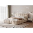 Łóżko tapicerowane z pojemnikiem Bubble 160x200 boucle beżowe