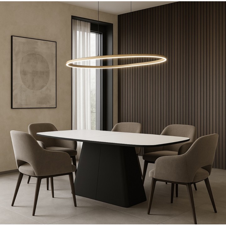 Prostokątny stół rozkładany Nova 180 biel arktyczna abs