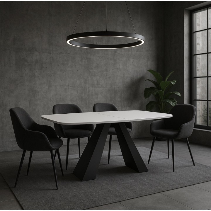 Prostokątny stół rozkładany Myron 180 biel arktyczna