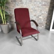 Fotel finka na metalowym stelażu bordowy