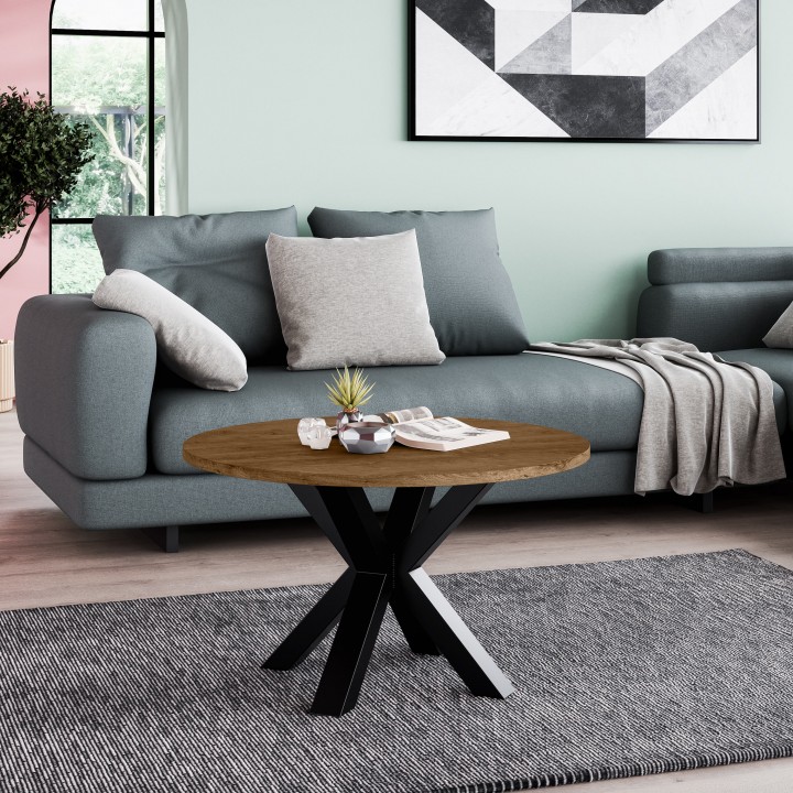 Okrągły stolik kawowy Noe 58 dąb lefkas ciemny